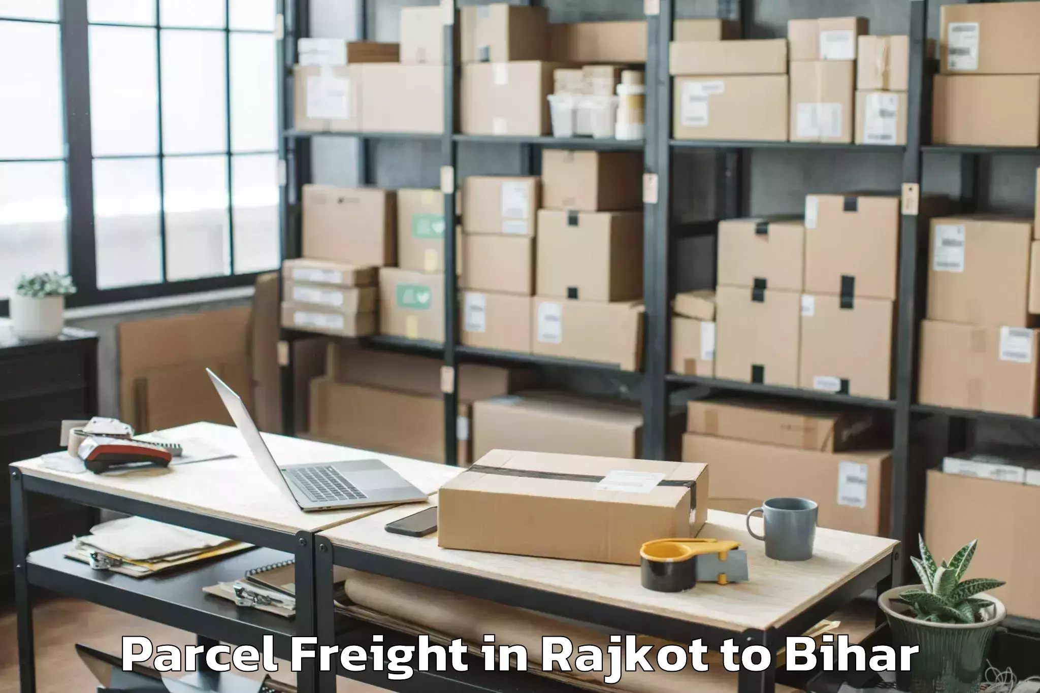 Trusted Rajkot to Akorhi Gola Parcel Freight